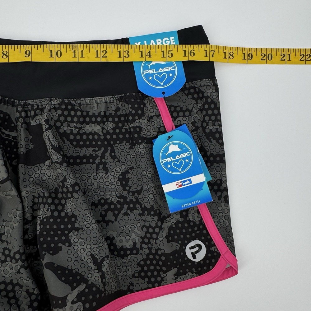 Pelagic Bali Active Shorts Ambush XL Camo Print Stretch Hydro Repel Fishing Core - Picture 6 of 10